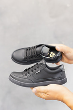 Children's black sneakers made of genuine leather  8018695 photo №2