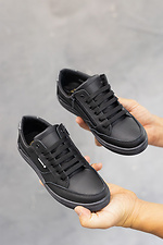 Children's black sneakers made of genuine leather  8018695 photo №4