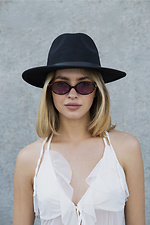 Женская Шляпа Fedora С Ремешком Black Without 8049695 фото №2
