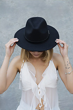 Жіночий Капелюх Fedora З Ремінцем Black Without 8049695 фото №4