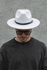 Herren Fedora Hut mit Riemen Weiß Without 8049696 Foto №2