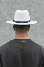Herren Fedora Hut mit Riemen Weiß Without 8049696 Foto №4