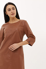 Business red midi dress made of high-quality eco-leather Garne 3039697 photo №3