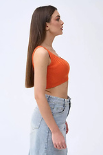 Women's knitted crochet top in orange  4038697 photo №2
