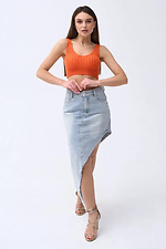 Women's knitted crochet top in orange  4038697 photo №4