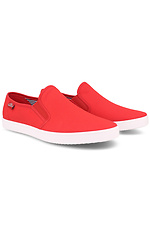 Red fabric slip-ons for the summer for men Las Espadrillas 4101697 photo №2