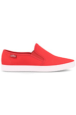 Red fabric slip-ons for the summer for men Las Espadrillas 4101697 photo №3