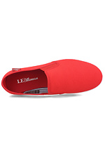 Red fabric slip-ons for the summer for men Las Espadrillas 4101697 photo №5