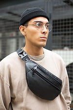 Halbrunde Bananen-Gürteltasche schwarz mit zwei Taschen Without 8042697 Foto №2