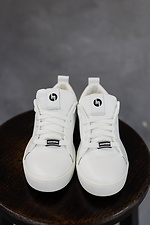 Children's white sneakers made of genuine leather  8018698 photo №2