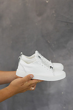 Children's white sneakers made of genuine leather  8018698 photo №4