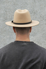 Mens Fedora Hat With Strap Beige Without 8049698 photo №4