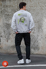 Men's Insulated Oversized Fleece Sweatshirt with Deadly Gray Print Without 8055698 photo №2