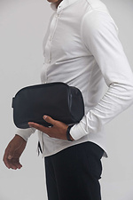 Маленька сумка косметичка із якісної еко-шкіри чорного кольору SGEMPIRE 8015699 фото №3
