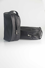 Маленька сумка косметичка із якісної еко-шкіри чорного кольору SGEMPIRE 8015700 фото №5