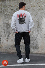 Isoliertes Herren-Sweatshirt aus Fleece in Übergröße mit Aufdruck Deadly Gray Without 8055700 Foto №2