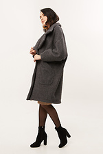 Wool-blend short cocoon coat in dark gray with a large turn-down collar Garne 3039701 photo №4