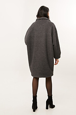 Wool-blend short cocoon coat in dark gray with a large turn-down collar Garne 3039701 photo №6