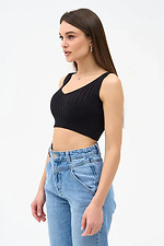 Women's knitted cropped top in black  4038701 photo №2