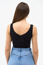 Women's knitted cropped top in black  4038701 photo №3