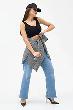 Women's knitted cropped top in black  4038701 photo №4