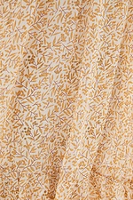 Бежевое шифоновое платье MERID в мелкий рисунок с воланом по подолу Garne 3037702 фото №4