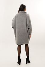 Wool-blend short gray cocoon coat with a large turn-down collar Garne 3039702 photo №5