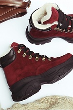 Массивные замшевые ботинки на зиму с овчиной 4205702 фото №6
