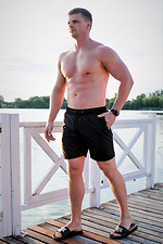 Schwarze Badeshorts mit Netzfutter Without 8048702 Foto №6
