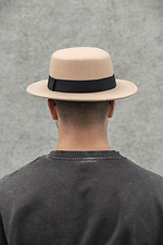 Walter Men's Hat with Ribbon Beige Without 8049702 photo №4