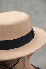 Walter Men's Hat with Ribbon Beige Without 8049702 photo №5