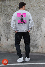 Isoliertes Fleece-Sweatshirt in Übergröße für Männer mit Dimension Gray-Aufdruck Without 8055702 Foto №2