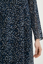 Черное шифоновое платье MERID в мелкий рисунок с воланом по подолу Garne 3037704 фото №5