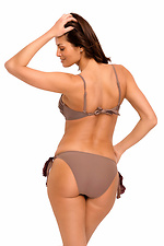 Beige two-piece swimsuit: push-up bra with floral details, drawstring briefs Marko 4023704 photo №3
