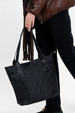 Geräumige schwarze Einkaufstasche mit langen Henkeln SGEMPIRE 8015704 Foto №4