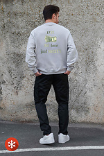 Herren Sweatshirt aus isoliertem Fleece in Übergröße mit Aufdruck Dollar Gray Without 8055704 Foto №2