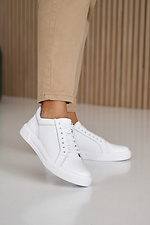 White women's sneakers made of genuine leather  8018705 photo №1