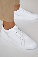 White women's sneakers made of genuine leather  8018705 photo №2