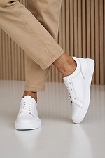 White women's sneakers made of genuine leather  8018705 photo №6