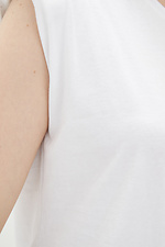 Biała bawełniana koszulka oversize WINGS z poduszkami na ramionach, bez rękawów Garne 3036706 zdjęcie №3