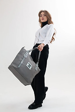 Geräumige graue Einkaufstasche mit langen Henkeln SGEMPIRE 8015706 Foto №3