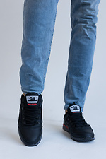 Schwarze Ledersneaker für Herren für die City  8018706 Foto №2