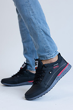 Black leather sneakers for men for the city  8018706 photo №3