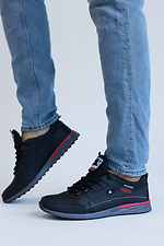 Black leather sneakers for men for the city  8018706 photo №4