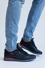 Black leather sneakers for men for the city  8018706 photo №5