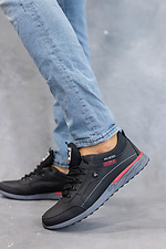 Black leather sneakers for men for the city  8018706 photo №6