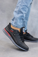 Black leather sneakers for men for the city  8018706 photo №7
