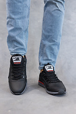 Black leather sneakers for men for the city  8018706 photo №8