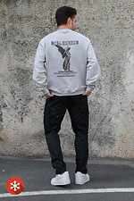 Isoliertes Fleece-Sweatshirt in Übergröße für Herren mit Dominion Gray-Aufdruck Without 8055706 Foto №2