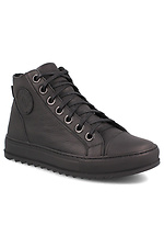 High leather boots black on fleece Forester 4101707 photo №1